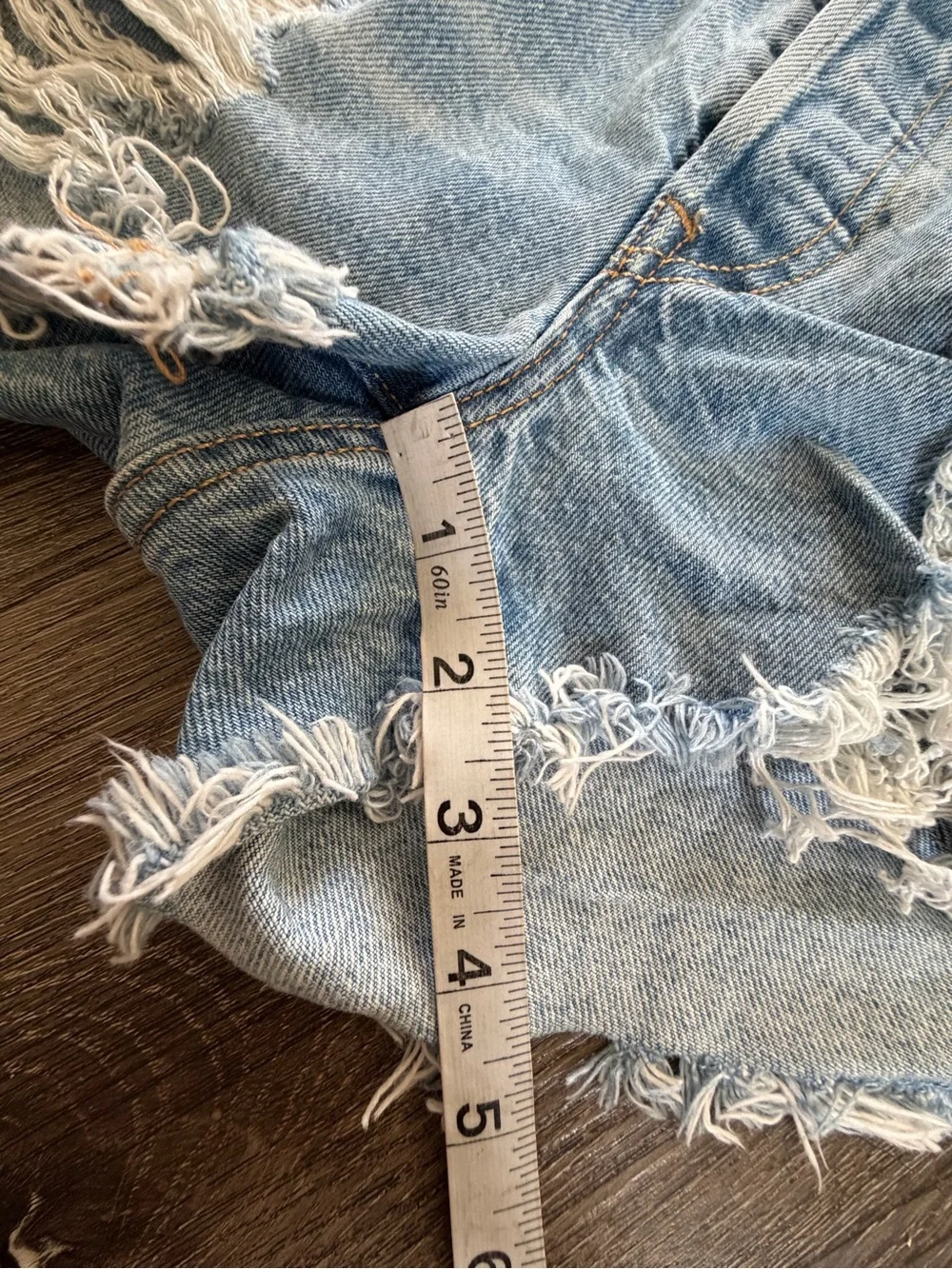 Levi's Distressed Light Blue Denim Jean Shorts